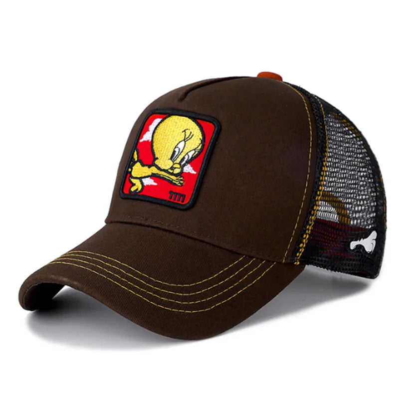 Hot Sale Unisex Anime Cartoon Cap High Quality Patch Draw Baseball Cap Men Trucker Hat SuperFye TiTi Coffee / 54cm-58cm SuperFye