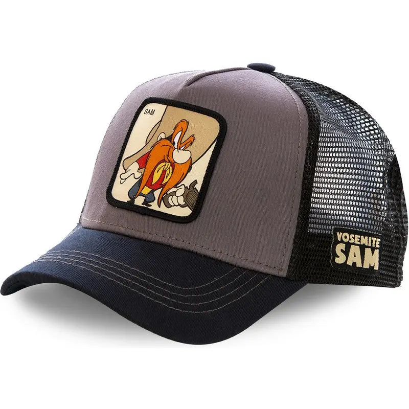 Hot Sale Unisex Anime Cartoon Cap High Quality Patch Draw Baseball Cap Men Trucker Hat SuperFye SAM Grey / 54cm-58cm SuperFye