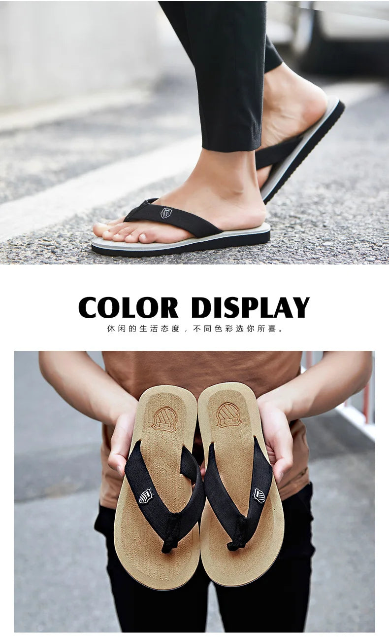 New Sandals Shoes Men Summer Men Flip Flops High Quality Beach Sandals Anti-slip Zapatos Hombre Casual Shoes Man Slippers SuperFye Red / 45 SuperFye