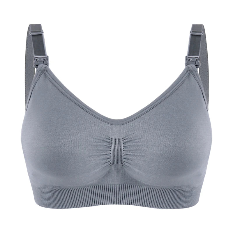 High Quality Plus Size Nursing Bra Breathable Women Breastfeeding Underwear Seamless Maternity Bra Push Up SuperFye Dark Grey / XL SuperFye