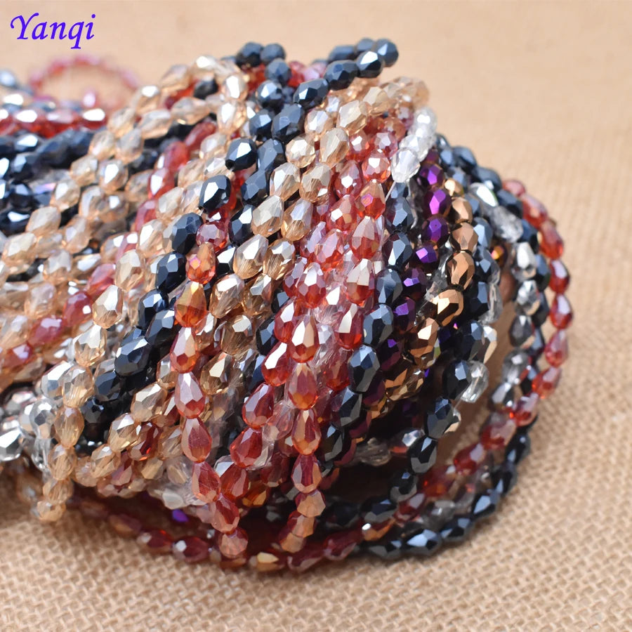 Yanqi 2 3 4mm Rondell Austria Faceted Crystal Beads Round Glass Beads Loose Spacer Beads for Jewelry Making DIY SuperFye K021 / 2mm-Approx 155pcs SuperFye