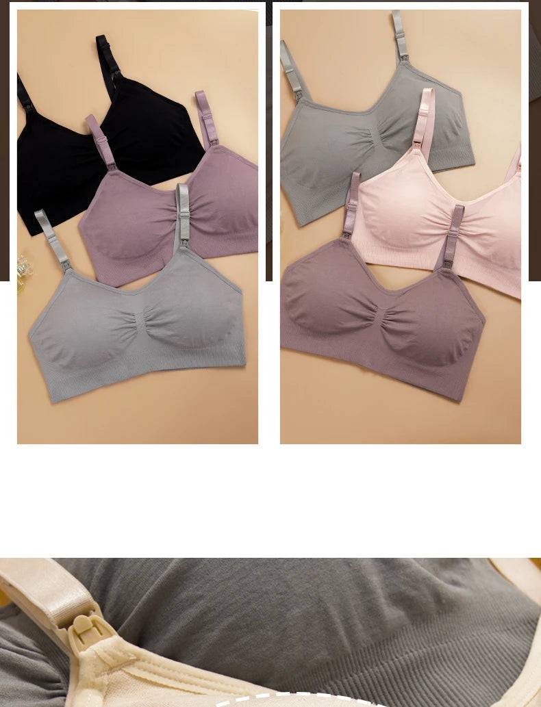 High Quality Plus Size Nursing Bra Breathable Women Breastfeeding Underwear Seamless Maternity Bra Push Up SuperFye Purple / XL SuperFye