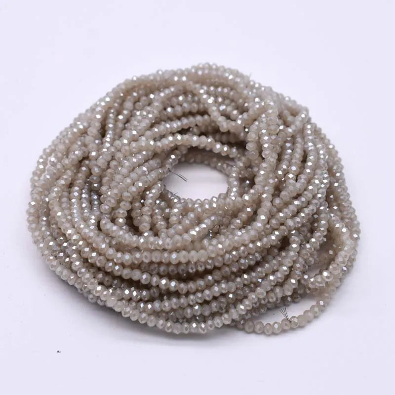 Yanqi 2 3 4mm Rondell Austria Faceted Crystal Beads Round Glass Beads Loose Spacer Beads for Jewelry Making DIY