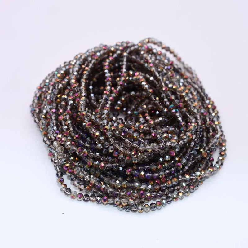 Yanqi 2 3 4mm Rondell Austria Faceted Crystal Beads Round Glass Beads Loose Spacer Beads for Jewelry Making DIY