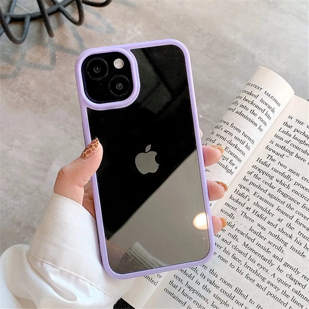 Candy Shockproof Silicone Bumper Phone Case For iPhone 16 15 14 11 12 13 Pro Max XS XR 8 7Plus Transparent Protection Back Cover SuperFye Black / CHINA / For iPhone16 Pro Max SuperFye