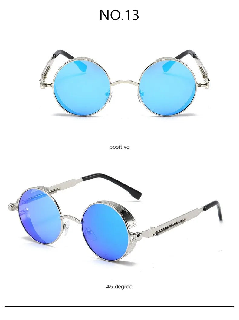 Metal Steampunk Sunglasses Men Women Fashion Round Glasses Brand Designer Vintage Sun Glasses High Quality Oculos de sol 2021 SuperFye Silver / CHINA / 1 pcs SuperFye