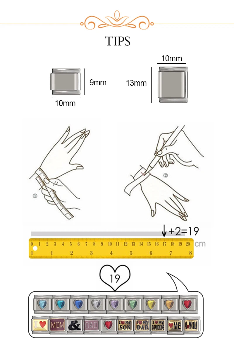 Hapiship Romantic Bowknot High Heels Cake Heart Italian Charm Links Fit 9mm Stainless Steel Bracelet Jewelry DIY Making DJ517 SuperFye DJ517 G SuperFye