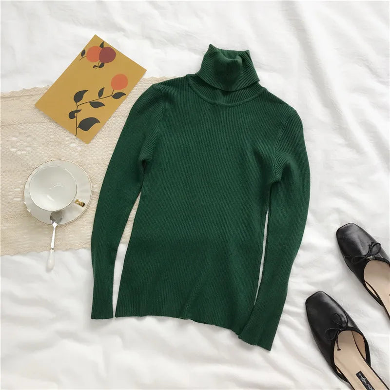 Turtleneck Sweater Womens 2024 Autumn Winter Tops Korean Slim Women Pullover Jumper Knitted Sweater Pull Femme Hiver Truien