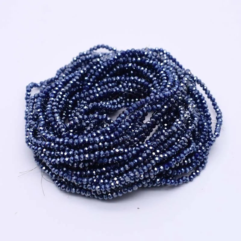 Yanqi 2 3 4mm Rondell Austria Faceted Crystal Beads Round Glass Beads Loose Spacer Beads for Jewelry Making DIY