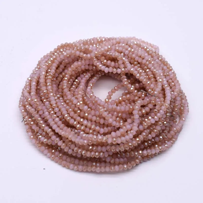 Yanqi 2 3 4mm Rondell Austria Faceted Crystal Beads Round Glass Beads Loose Spacer Beads for Jewelry Making DIY