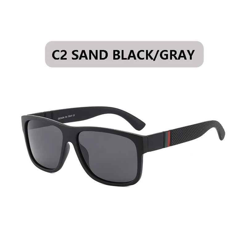 Fashion Square Polarized Sunglasses Men Vintage Plastic Male Sun Glasses Women Stylish Black Sport Shades UV400 SuperFye c2 / Polarized SuperFye