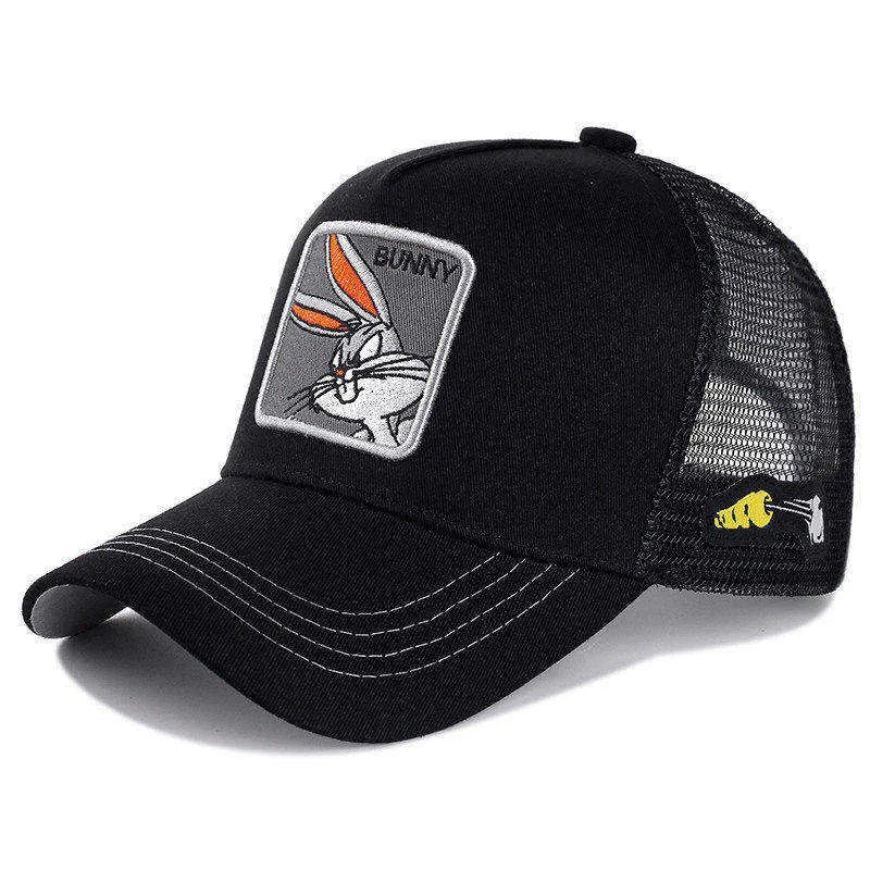 Hot Sale Unisex Anime Cartoon Cap High Quality Patch Draw Baseball Cap Men Trucker Hat SuperFye BUNNY Black / 54cm-58cm SuperFye