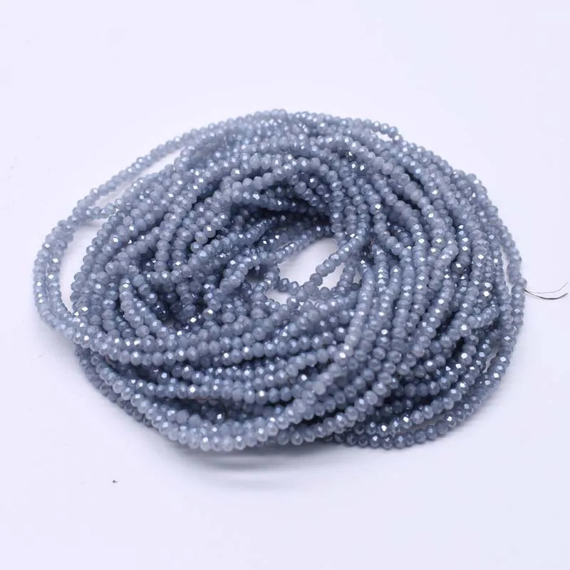 Yanqi 2 3 4mm Rondell Austria Faceted Crystal Beads Round Glass Beads Loose Spacer Beads for Jewelry Making DIY