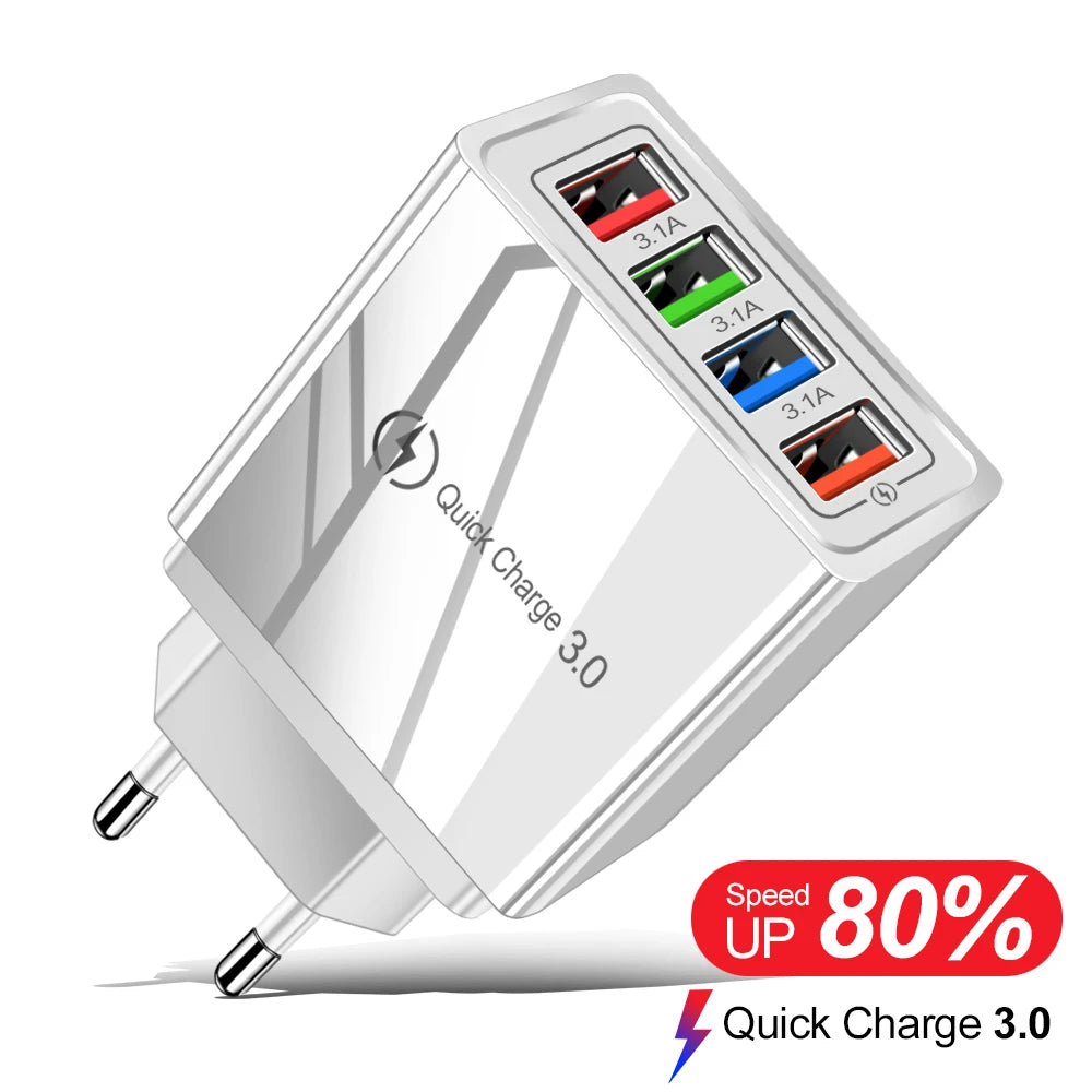 For iPhone 14 USB Charger Quick Charge 3.0 For Samsung Xiaomi mi Tablets Mobile Phone Charger Adapter EU/US Plug Fast Charging SuperFye EU Orange SuperFye