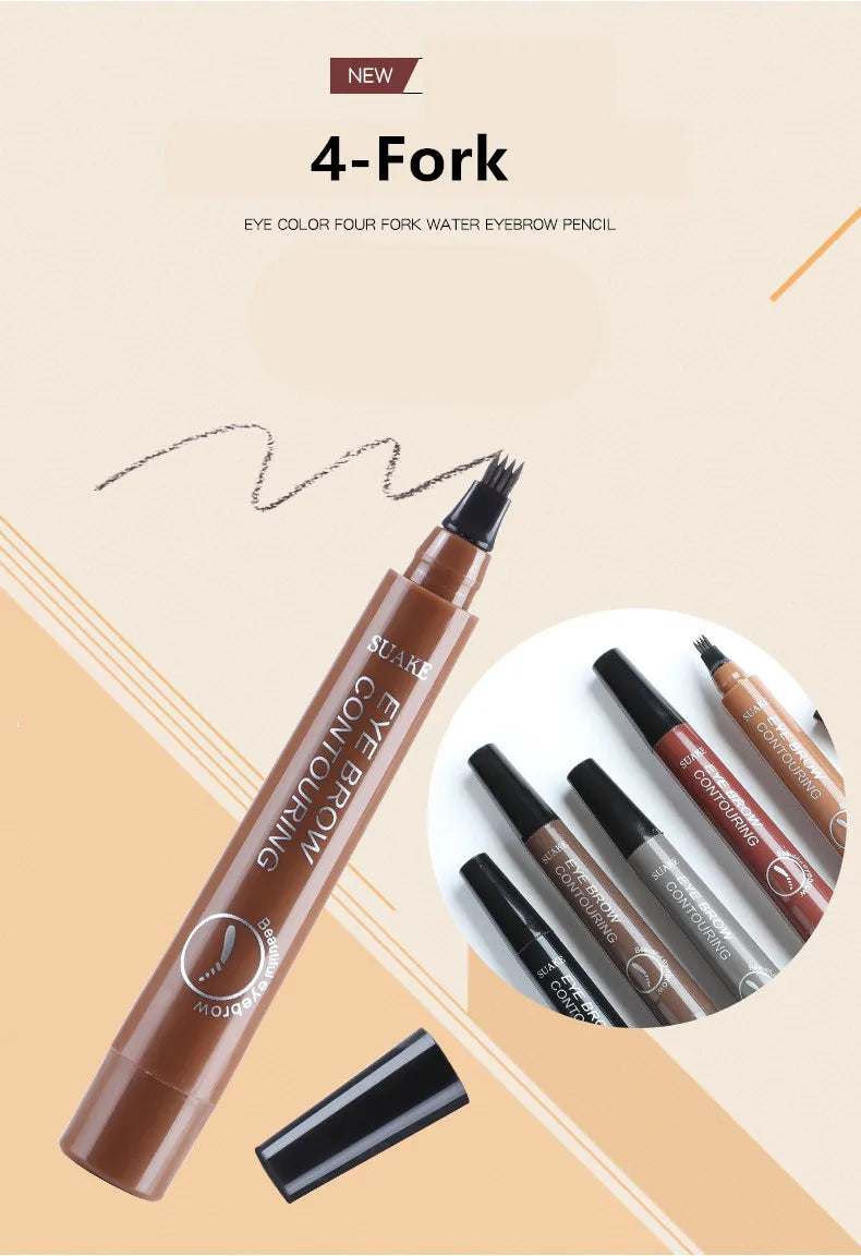 4D Microblading Eyebrow Pen 4 Forks Tip Eyebrow Tattoo Pencil Long Lasting Fine Sketch Liquid Eye Brow Make Up SuperFye 000201 SuperFye