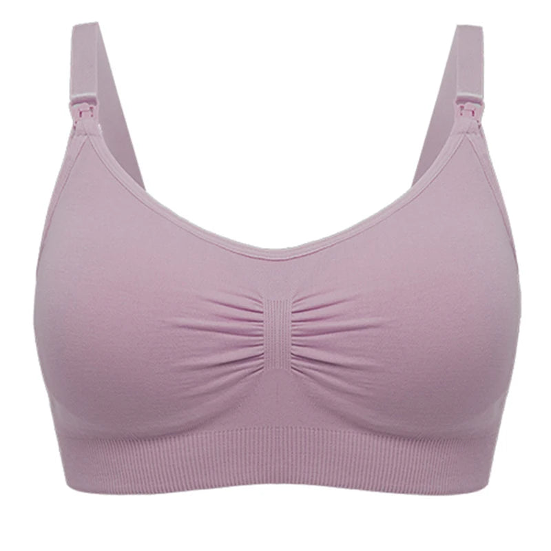 High Quality Plus Size Nursing Bra Breathable Women Breastfeeding Underwear Seamless Maternity Bra Push Up SuperFye Purple / XL SuperFye