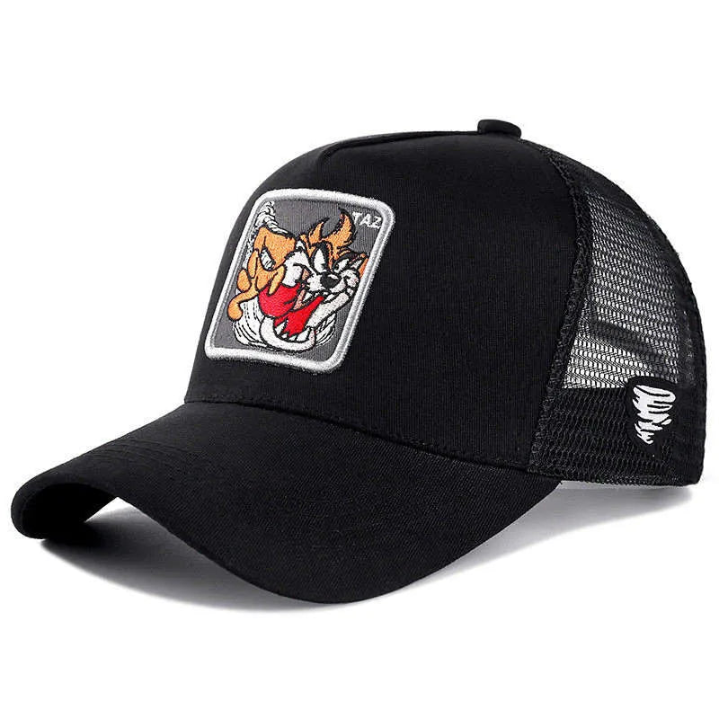 Hot Sale Unisex Anime Cartoon Cap High Quality Patch Draw Baseball Cap Men Trucker Hat SuperFye TAZ Black Grey / 54cm-58cm SuperFye