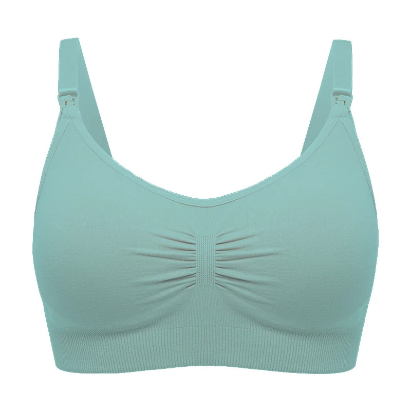 High Quality Plus Size Nursing Bra Breathable Women Breastfeeding Underwear Seamless Maternity Bra Push Up SuperFye Green / XL SuperFye