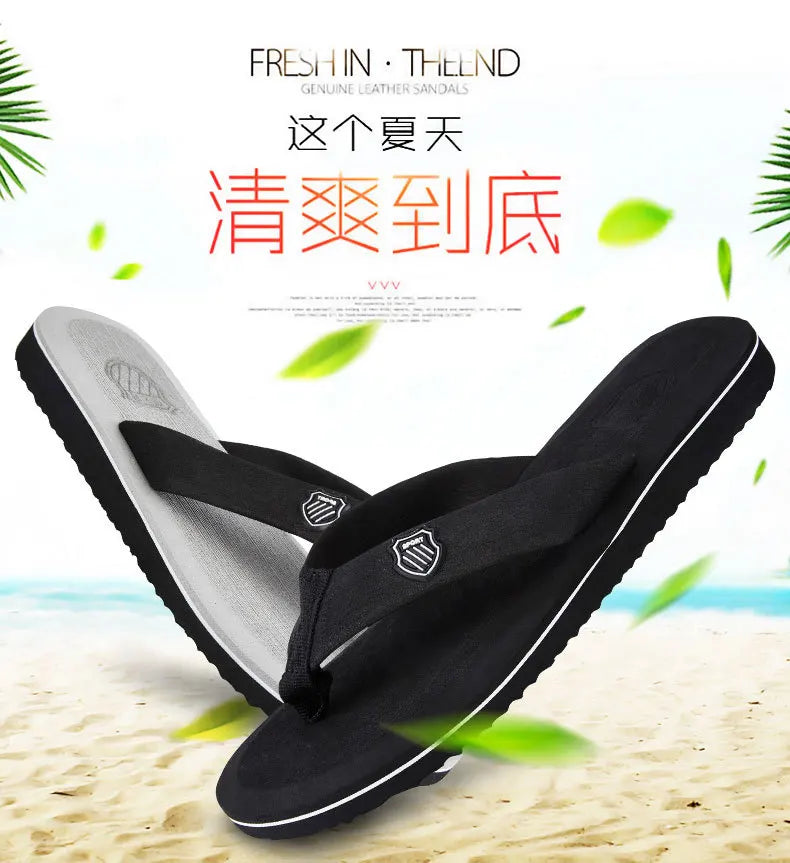 New Sandals Shoes Men Summer Men Flip Flops High Quality Beach Sandals Anti-slip Zapatos Hombre Casual Shoes Man Slippers SuperFye Red / 45 SuperFye