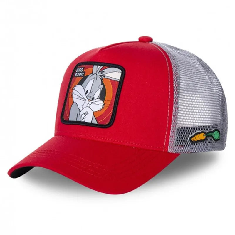 Hot Sale Unisex Anime Cartoon Cap High Quality Patch Draw Baseball Cap Men Trucker Hat SuperFye BUGS Red / 54cm-58cm SuperFye