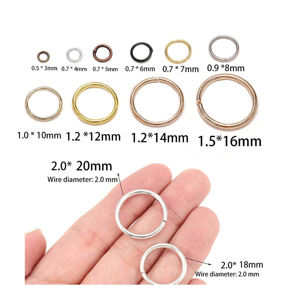 50-200pcs/lot 3-20 mm Jump Rings Split Rings Connectors For Diy Jewelry Finding Making Accessories Wholesale Supplies SuperFye KC Gold / 4mm x 200Pcs SuperFye