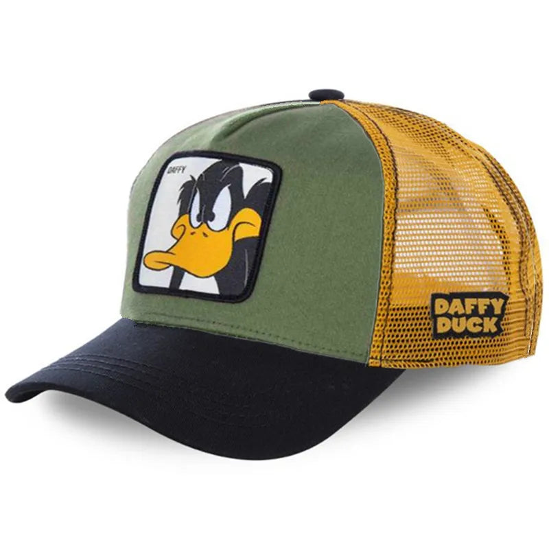 Hot Sale Unisex Anime Cartoon Cap High Quality Patch Draw Baseball Cap Men Trucker Hat SuperFye DUCK Black Green / 54cm-58cm SuperFye