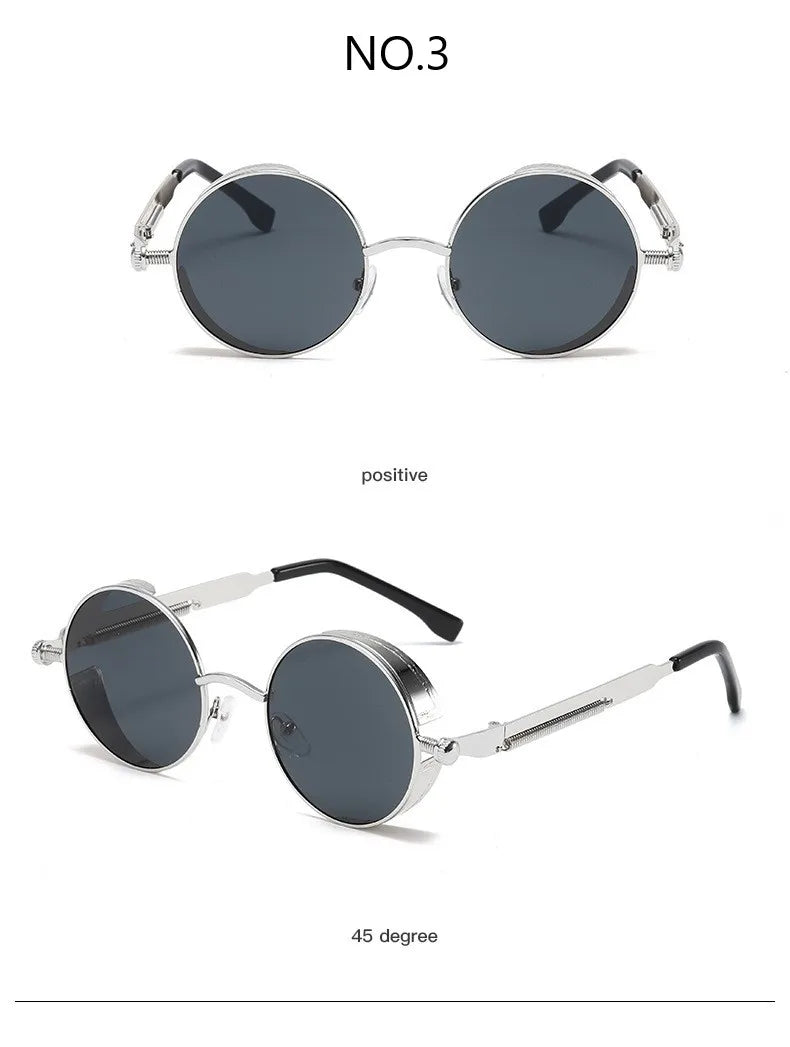 Metal Steampunk Sunglasses Men Women Fashion Round Glasses Brand Designer Vintage Sun Glasses High Quality Oculos de sol 2021 SuperFye Silver / CHINA / 1 pcs SuperFye