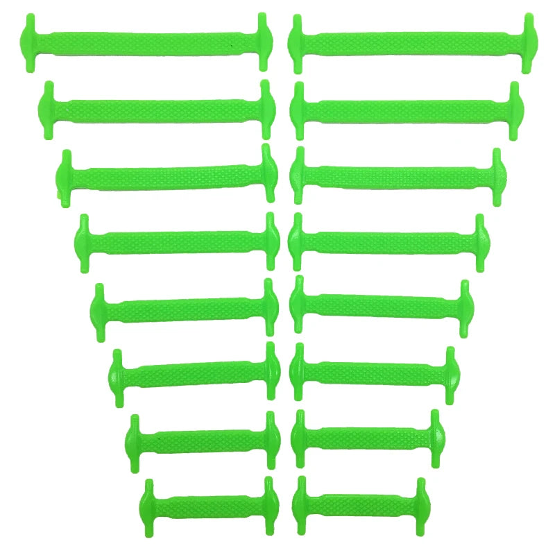 16pcs/lot Silicone Shoelaces No Tie Shoelaces 12 colors Elastic Lace Shoelace Creative Lazy Silicone Laces Rubber Lace SuperFye green / 120cm SuperFye