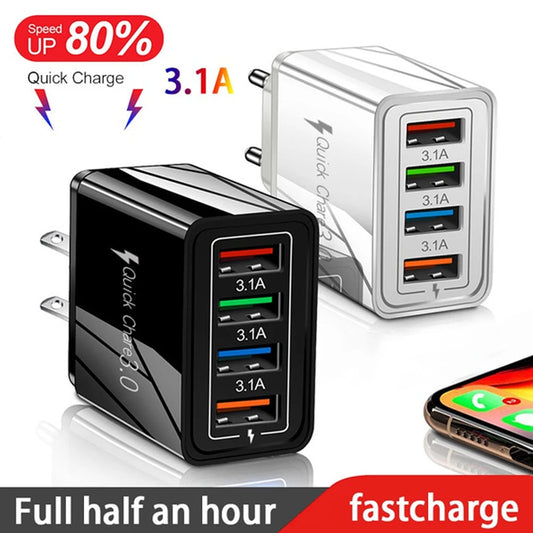 For iPhone 14 USB Charger Quick Charge 3.0 For Samsung Xiaomi mi Tablets Mobile Phone Charger Adapter EU/US Plug Fast Charging SuperFye EU Orange SuperFye