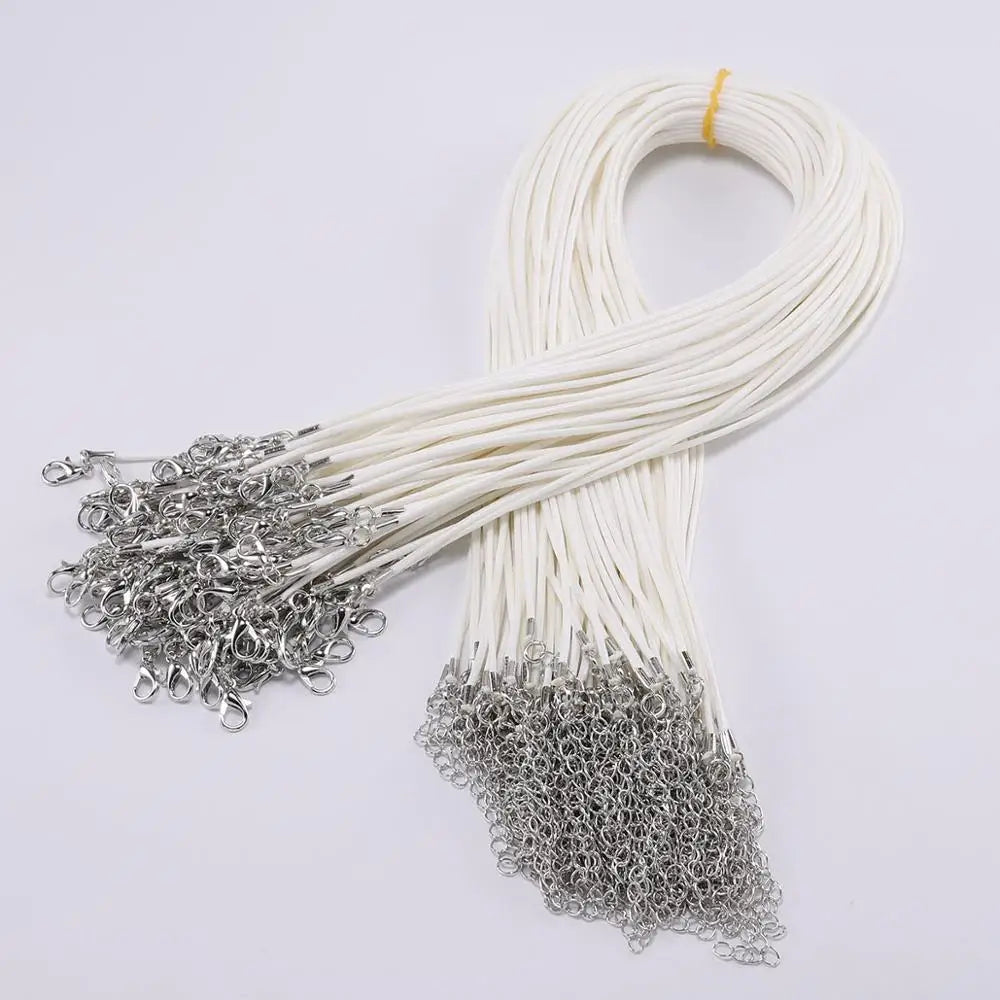 10Pcs/lot Dia 1.5/2mm Leather Cord Necklace With Clasp Adjustable Braided Rope for Jewelry Making DIY Necklace Bracelet Supplies