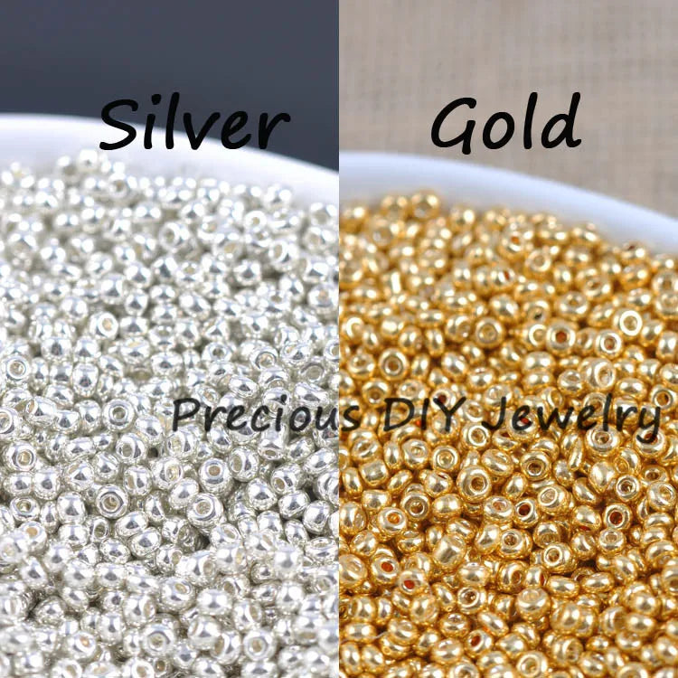 Gold and Silver Color 2mm 3mm 4mm Crystal Glass Spacer beads,Czech Seed Beads For Jewelry Handmade DIY BLUV03X SuperFye 11 / 4mm 167pcs SuperFye