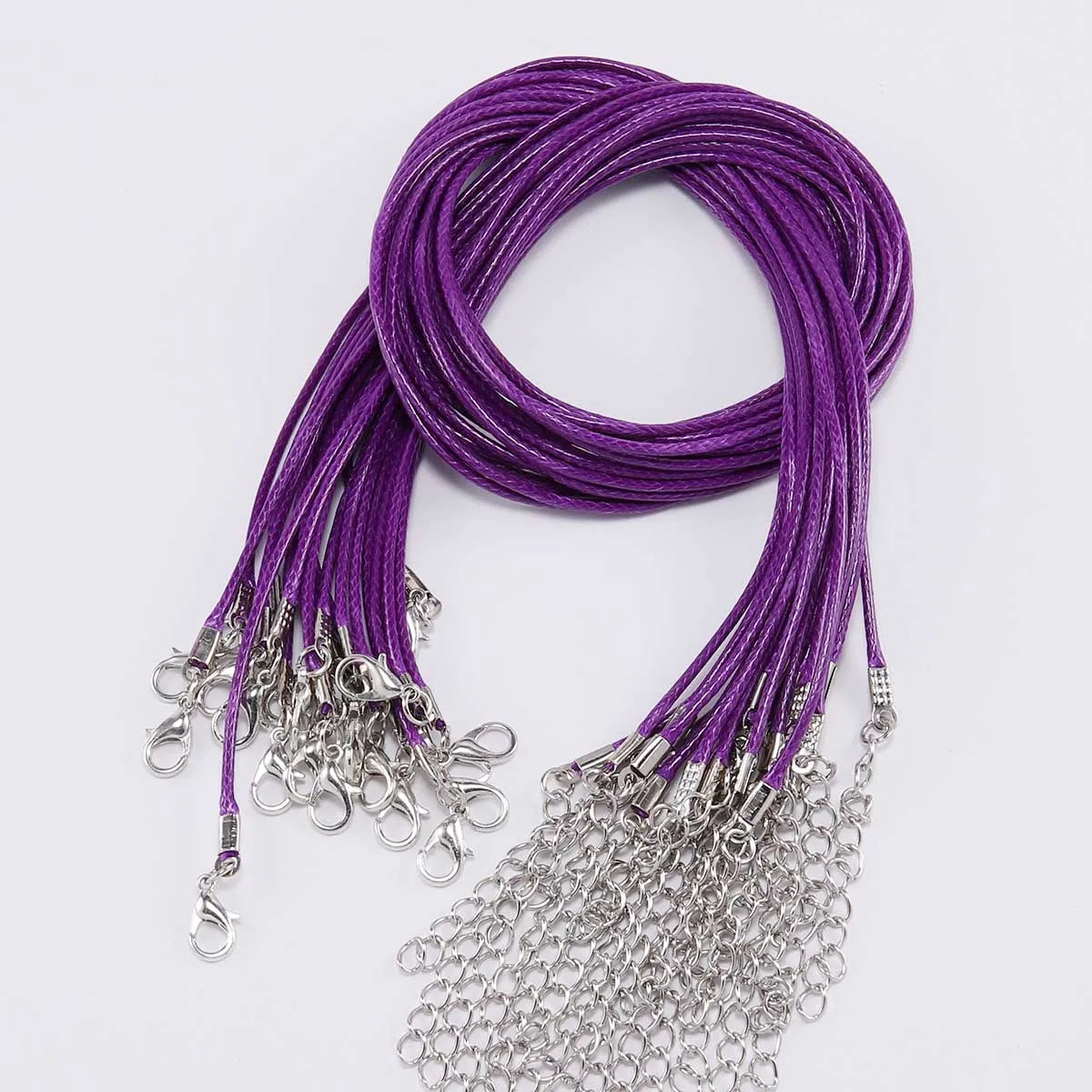 10Pcs/lot Dia 1.5/2mm Leather Cord Necklace With Clasp Adjustable Braided Rope for Jewelry Making DIY Necklace Bracelet Supplies