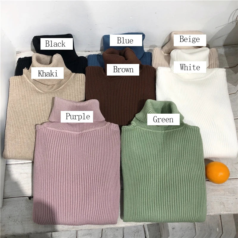 Turtleneck Sweater Womens 2024 Autumn Winter Tops Korean Slim Women Pullover Jumper Knitted Sweater Pull Femme Hiver Truien SuperFye green / One Size SuperFye