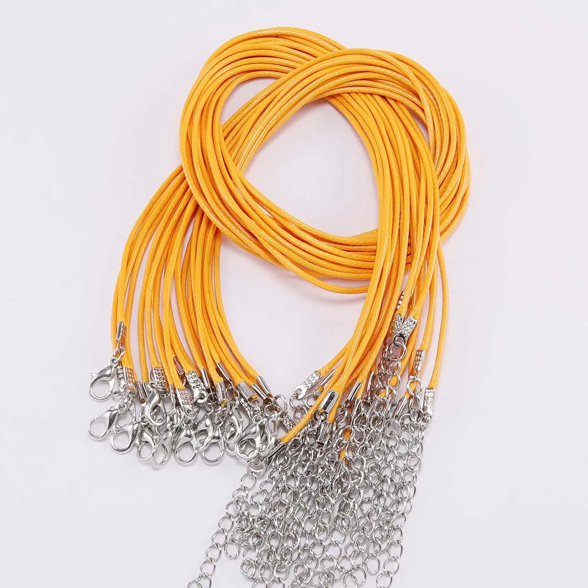 10Pcs/lot Dia 1.5/2mm Leather Cord Necklace With Clasp Adjustable Braided Rope for Jewelry Making DIY Necklace Bracelet Supplies SuperFye Orange / 45cm Bronze 1.5mm SuperFye