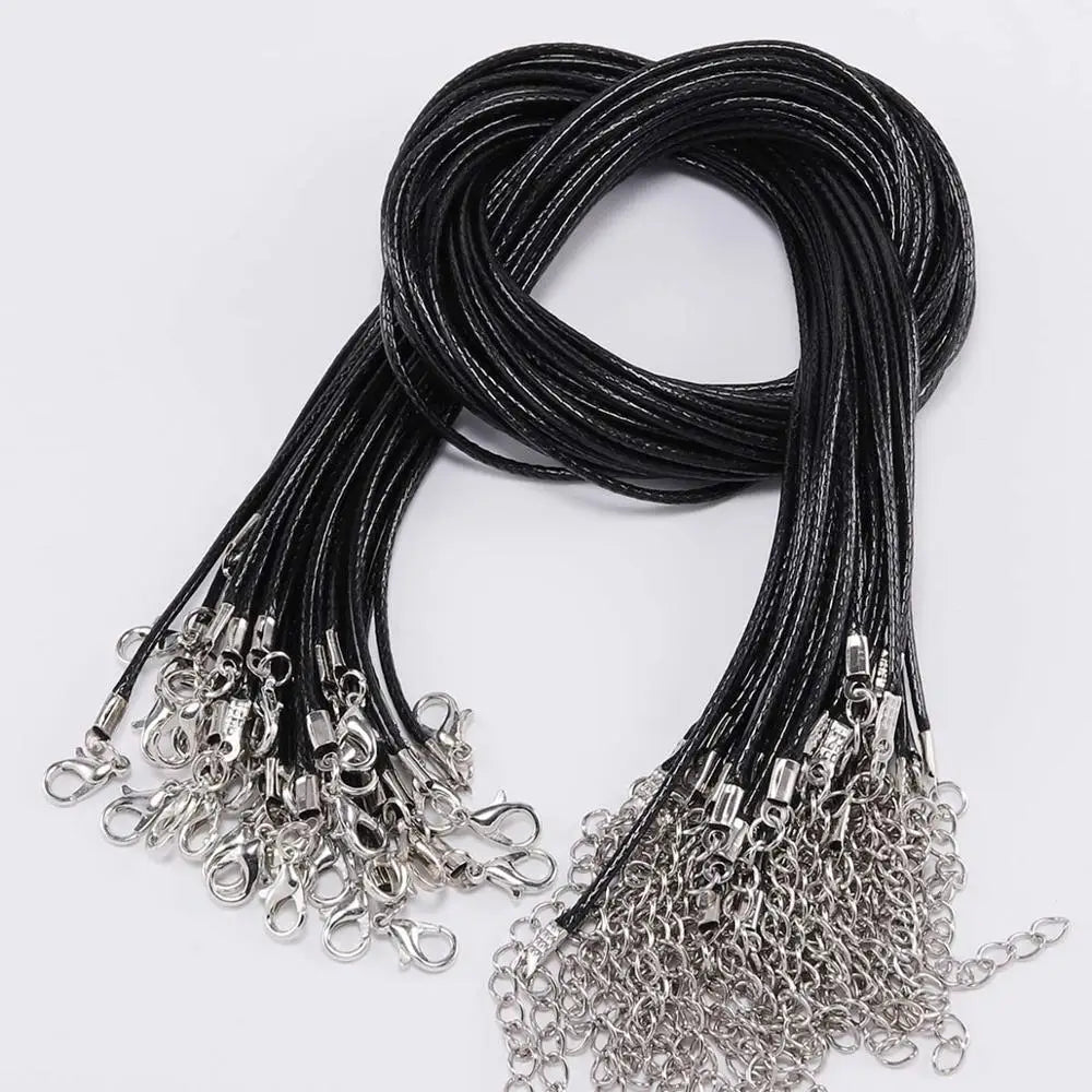 10Pcs/lot Dia 1.5/2mm Leather Cord Necklace With Clasp Adjustable Braided Rope for Jewelry Making DIY Necklace Bracelet Supplies