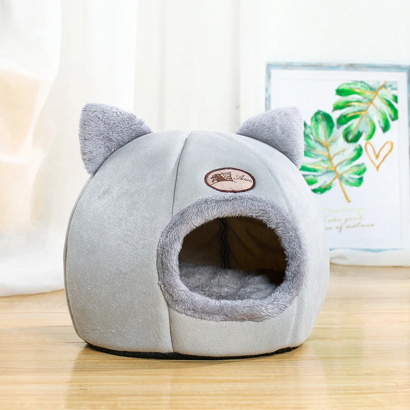 New Deep Sleep Comfort In Winter Cat Bed Iittle Mat Basket Small Dog House Products Pets Tent Cozy Cave Nest Indoor Cama Gato SuperFye Light Grey / L 36x36x36cm SuperFye