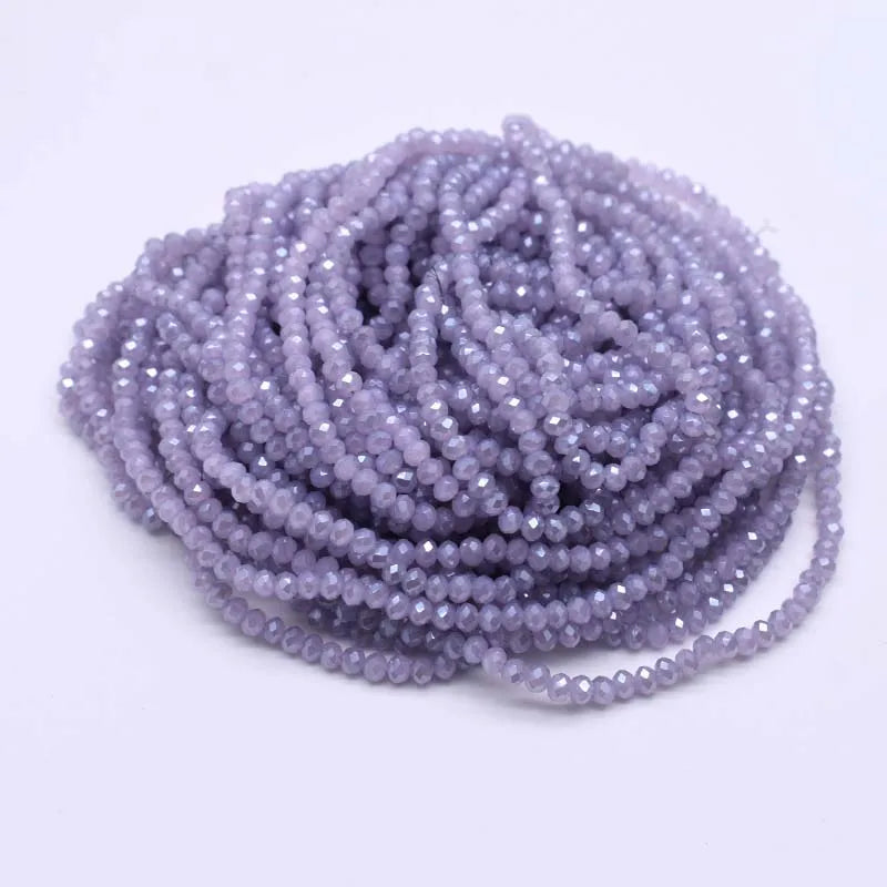 Yanqi 2 3 4mm Rondell Austria Faceted Crystal Beads Round Glass Beads Loose Spacer Beads for Jewelry Making DIY