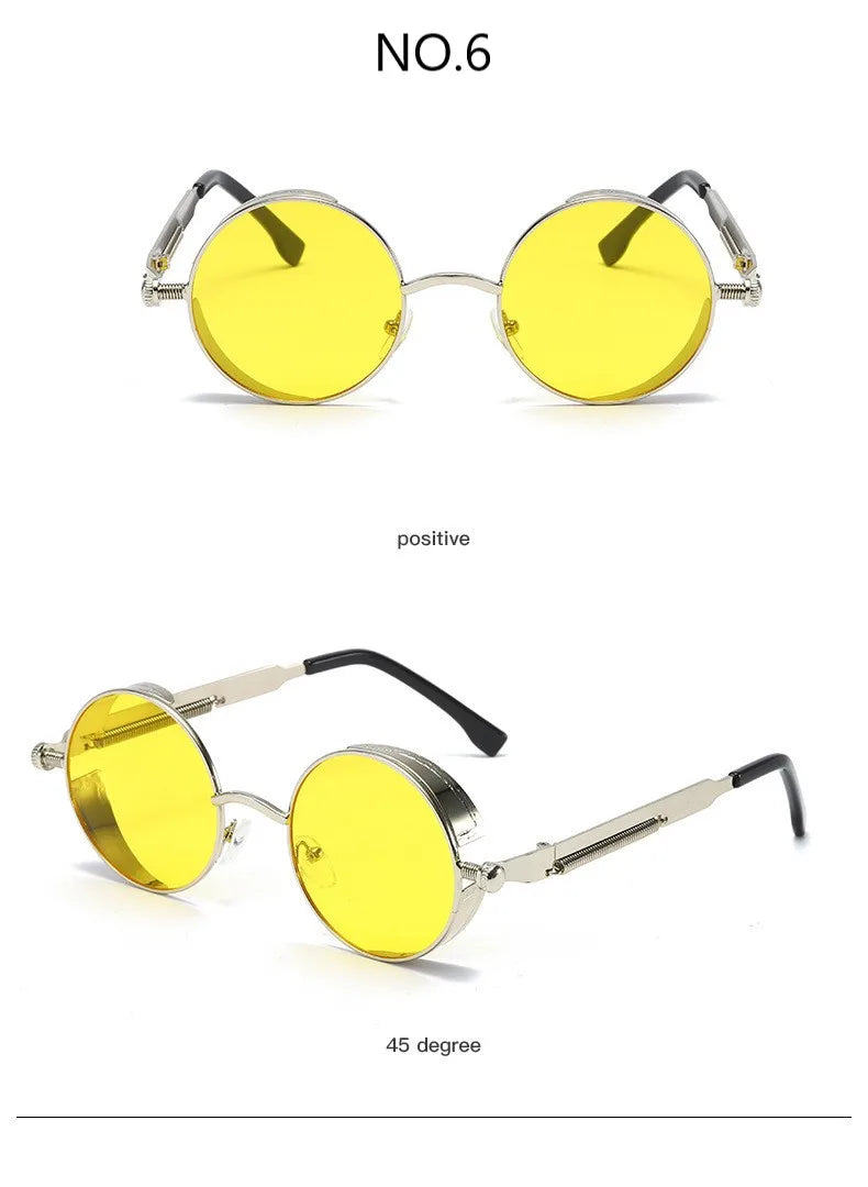 Metal Steampunk Sunglasses Men Women Fashion Round Glasses Brand Designer Vintage Sun Glasses High Quality Oculos de sol 2021 SuperFye Silver / CHINA / 1 pcs SuperFye