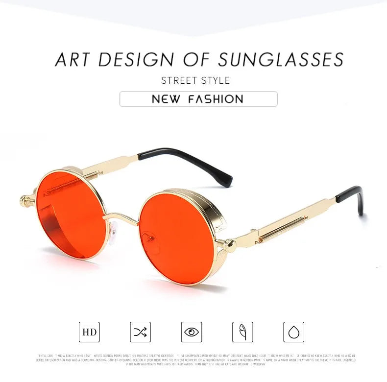 Metal Steampunk Sunglasses Men Women Fashion Round Glasses Brand Designer Vintage Sun Glasses High Quality Oculos de sol 2021 SuperFye Silver / CHINA / 1 pcs SuperFye