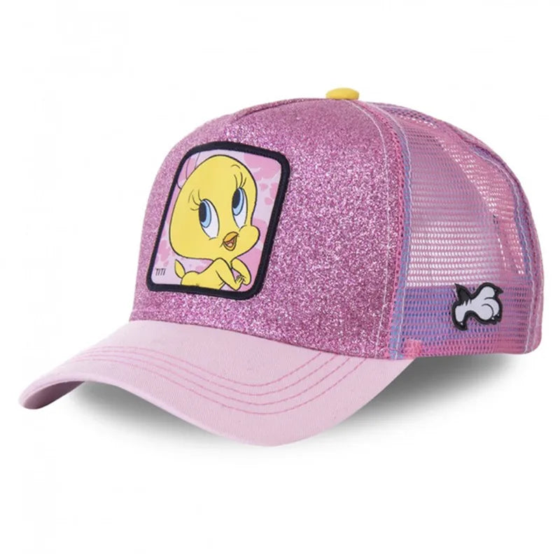 Hot Sale Unisex Anime Cartoon Cap High Quality Patch Draw Baseball Cap Men Trucker Hat SuperFye TiTi Pink / 54cm-58cm SuperFye