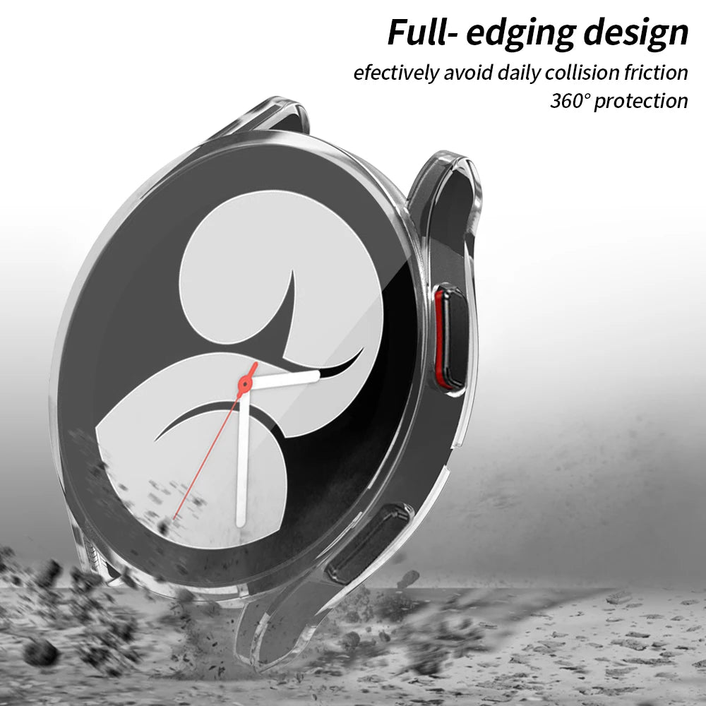 Watch Case for Samsung Galaxy Watch 4/5/6 40mm 44mm Screen Protector TPU All-Around Bumper Protective Cover for Watch 6 40mm44mm SuperFye Sliver / Galaxy Watch 4 44mm SuperFye