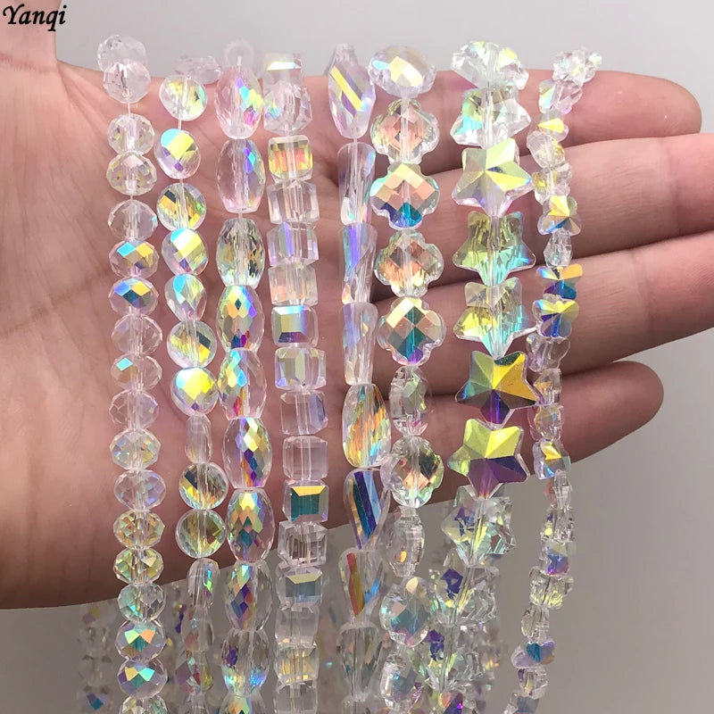 Yanqi 2 3 4mm Rondell Austria Faceted Crystal Beads Round Glass Beads Loose Spacer Beads for Jewelry Making DIY