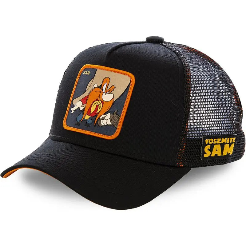 Hot Sale Unisex Anime Cartoon Cap High Quality Patch Draw Baseball Cap Men Trucker Hat SuperFye SAM Black Orange / 54cm-58cm SuperFye