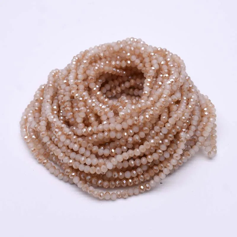 Yanqi 2 3 4mm Rondell Austria Faceted Crystal Beads Round Glass Beads Loose Spacer Beads for Jewelry Making DIY