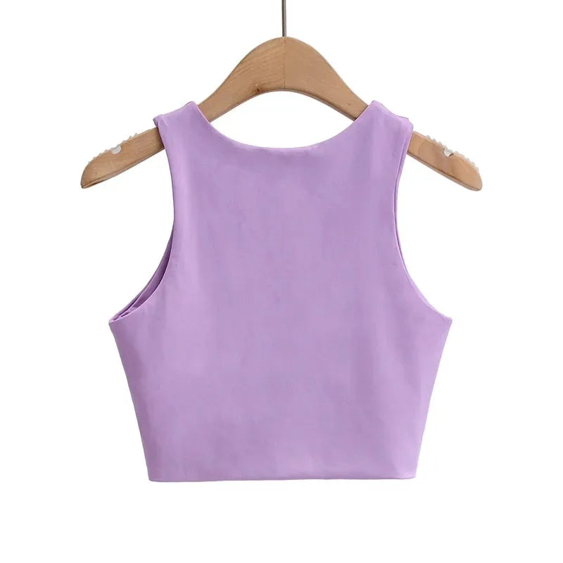 2023 Summer Fashion Women Sexy Slim Tops O-neck Sleeveless Double Nylon Ladies Good Quality Tank Tops 6 Colors