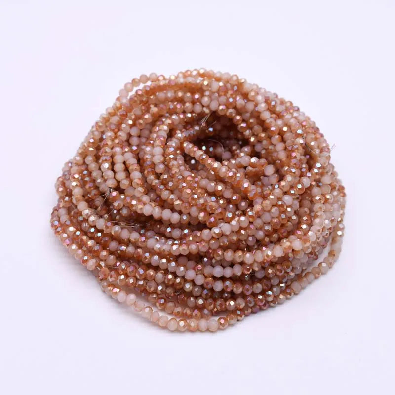 Yanqi 2 3 4mm Rondell Austria Faceted Crystal Beads Round Glass Beads Loose Spacer Beads for Jewelry Making DIY