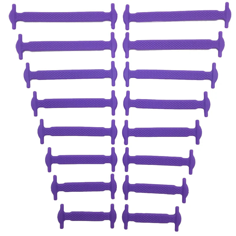 16pcs/lot Silicone Shoelaces No Tie Shoelaces 12 colors Elastic Lace Shoelace Creative Lazy Silicone Laces Rubber Lace SuperFye purple / 120cm SuperFye