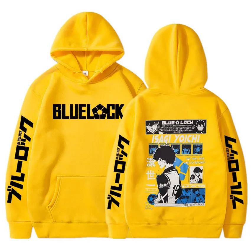 Anime Blue Lock Isagi Yoichi Printed Hooded Men Women Hot Manga Printed Hoodies Oversized Streetwear Harajuku Fleece Sweatshirts