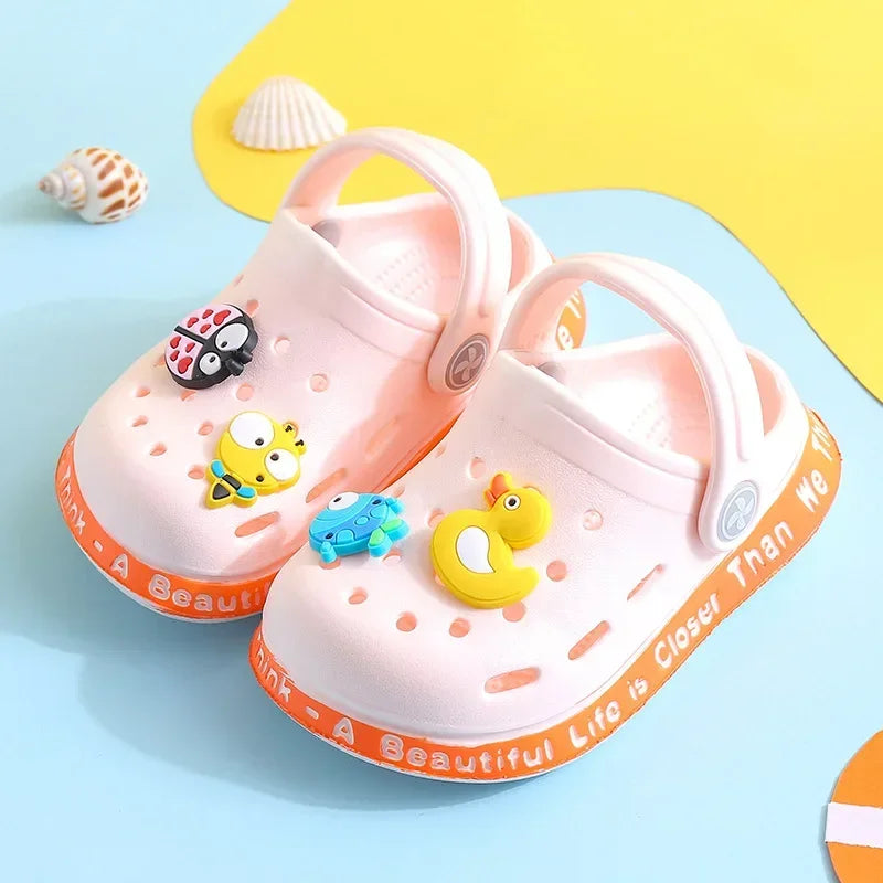 Summer Kids ShoesSandals Hole Children's Shoes Slippers Soft Anti-Skid Cartoon Design Hole Baby Shoes Sandy Beach For Boys Girls SuperFye style 5 / 18 (insole 12cm) SuperFye