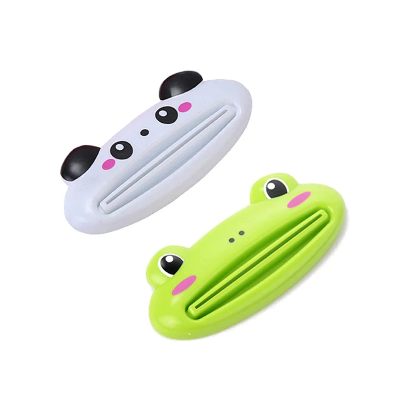 For Home Bathroom 1 Pcs Animal Easy Toothpaste Dispenser Plastic Tooth Paste Tube Toothpaste Squeezer Rolling Holder Cocina SuperFye 1 frog 1 panda SuperFye